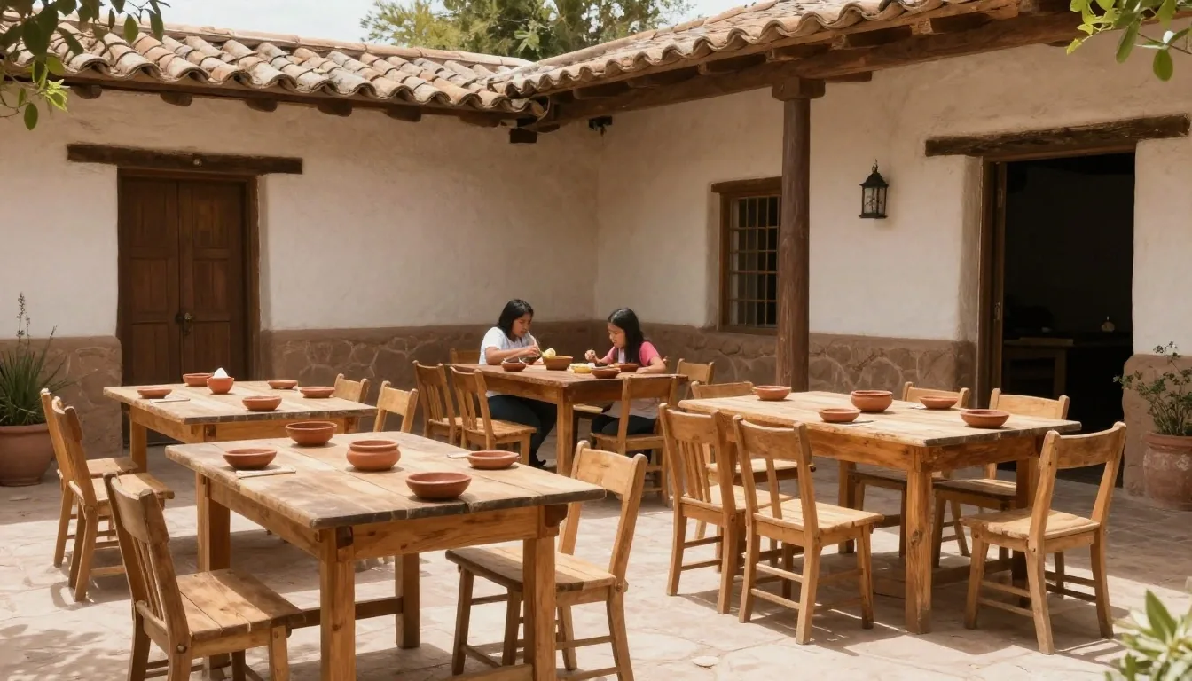 Manos plegando empanadas junto a horno de barro