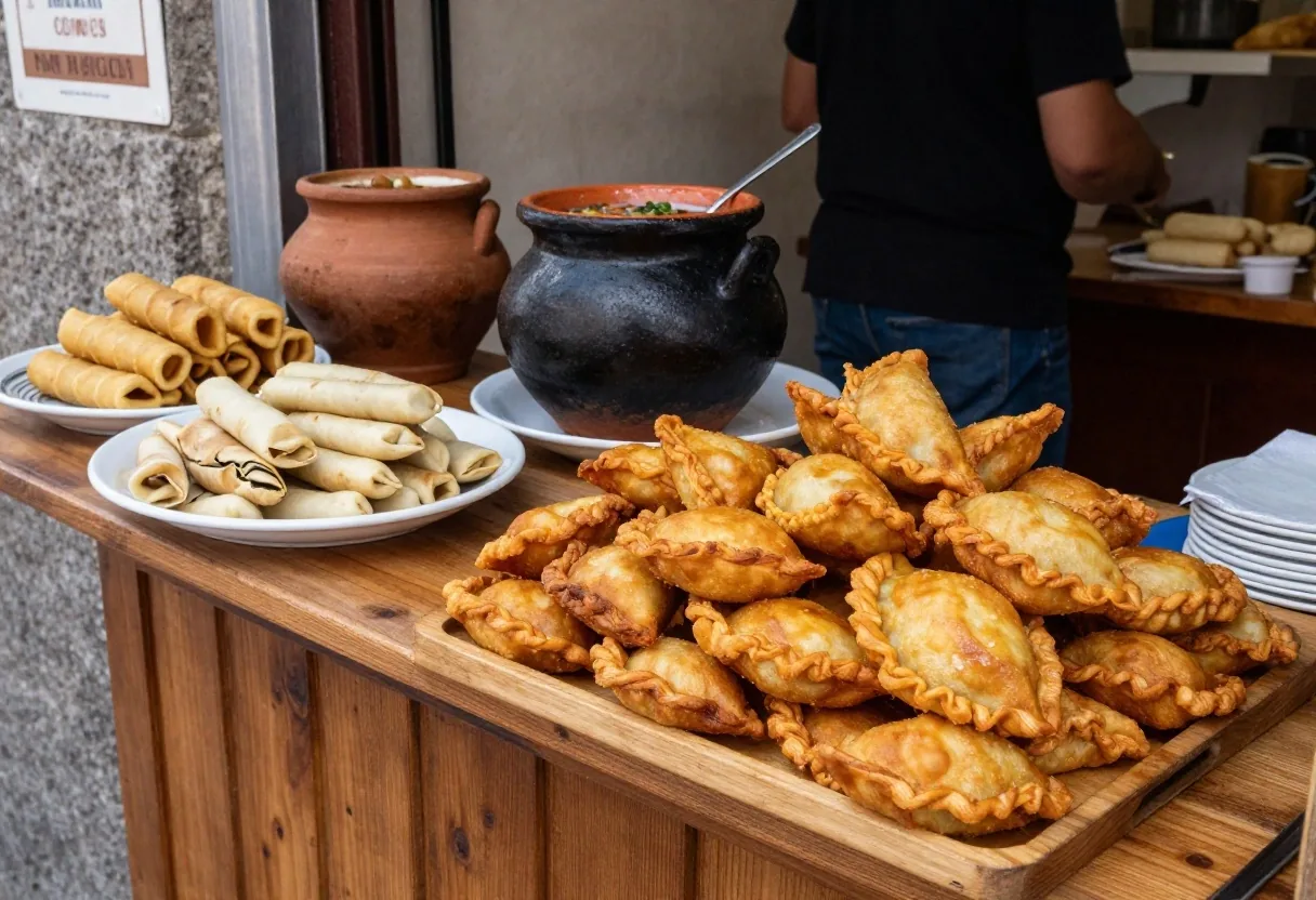 Manos armando empanadas salteñas