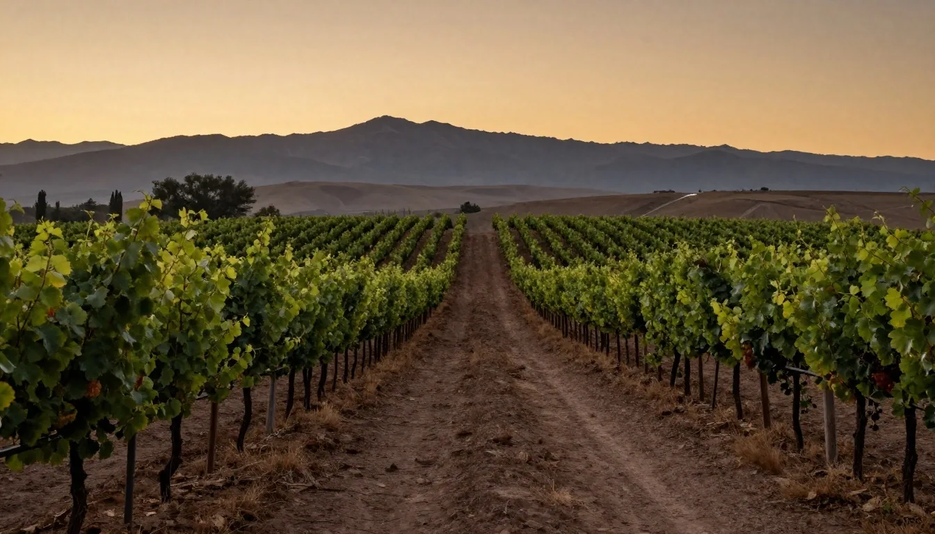 Viñedo al atardecer en Cafayate