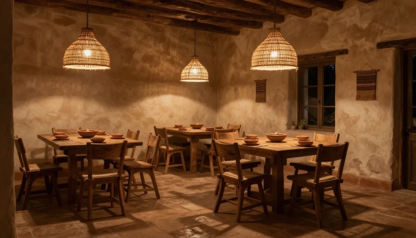 Manos preparando empanadas sobre mesa de madera bajo luz cálida